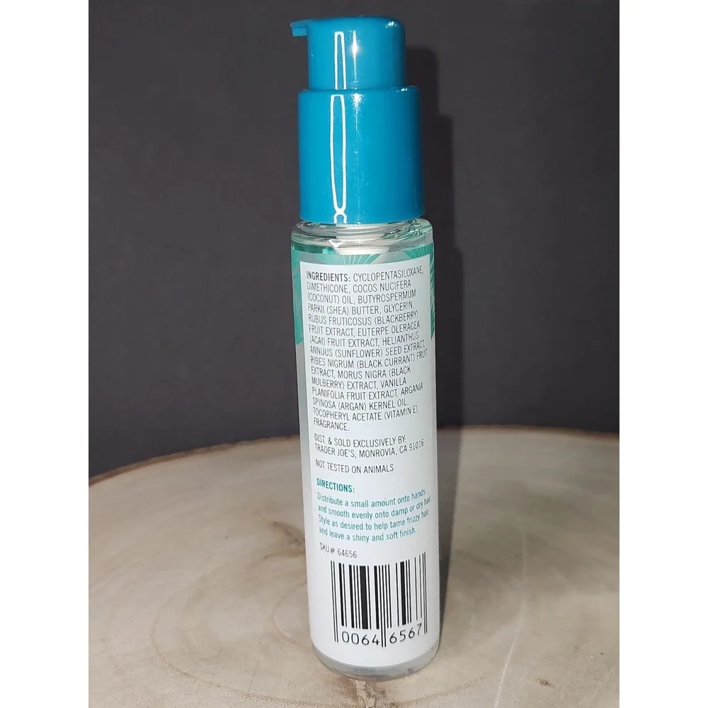 Trader Joe's Shea Butter & Coconut Oil Hair Serum‎ Tame Frizz Add Shine 2.75 oz